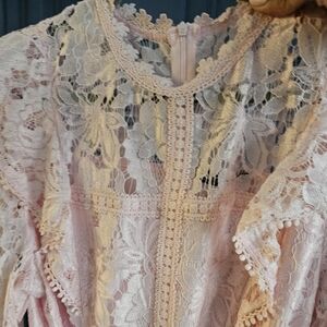 SHEIN Soft Pink Lace Dress